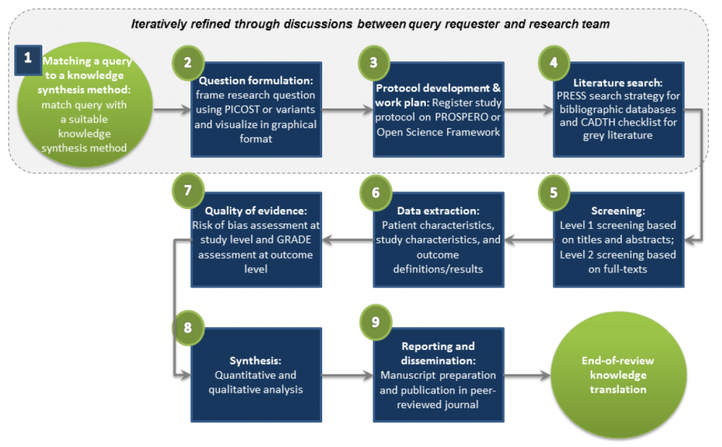Process map diagram illustrating the SPOR Evidence Alliance workflow, including key stages, decision points, and directional arrows showing how evidence moves through the process.